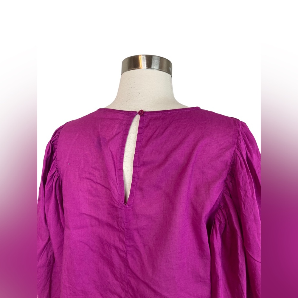 Farm Rio x Anthropologie Women’s Peasant Blouse Top Lace Magenta Pink lace - Picture 7 of 9